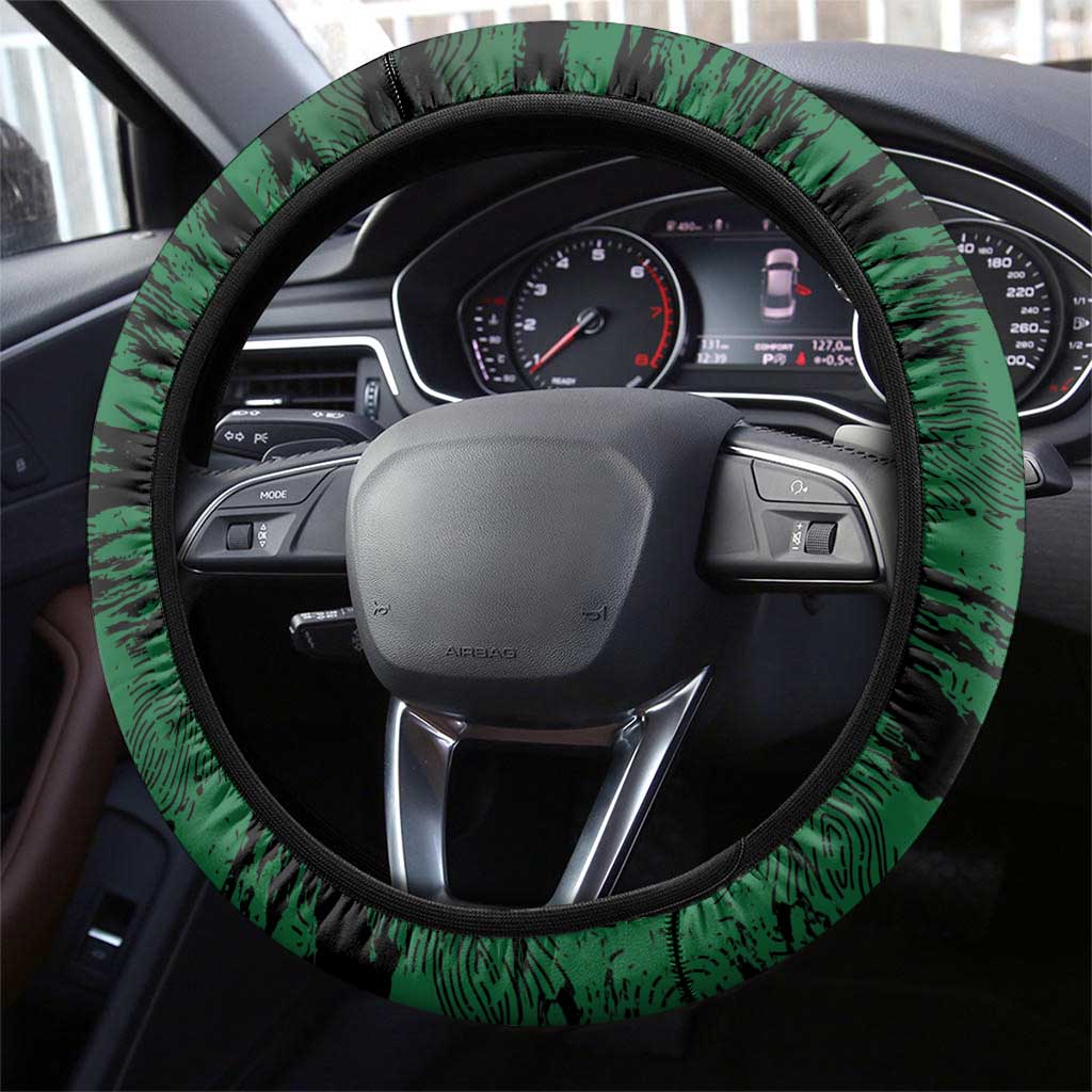 Kenya Lion Head Steering Wheel Cover Flag Style - Wonder Print Shop