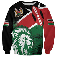 Kenya Lion Head Sweatshirt Flag Style - Wonder Print Shop