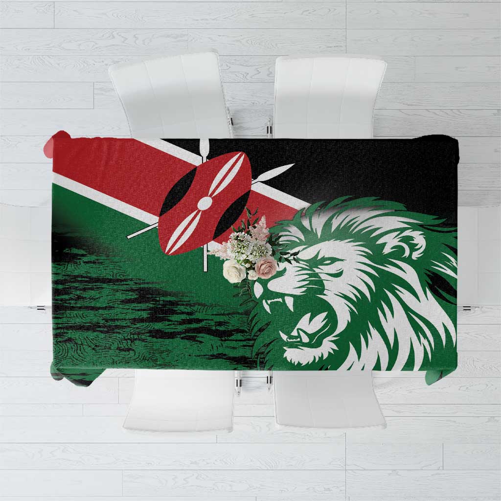 Kenya Lion Head Tablecloth Flag Style - Wonder Print Shop