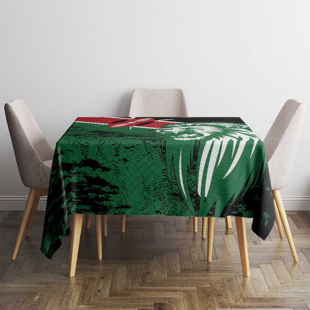 Kenya Lion Head Tablecloth Flag Style - Wonder Print Shop