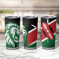 Kenya Lion Head Tumbler Cup Flag Style - Wonder Print Shop