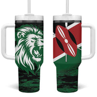 Kenya Lion Head Tumbler With Handle Flag Style - Wonder Print Shop