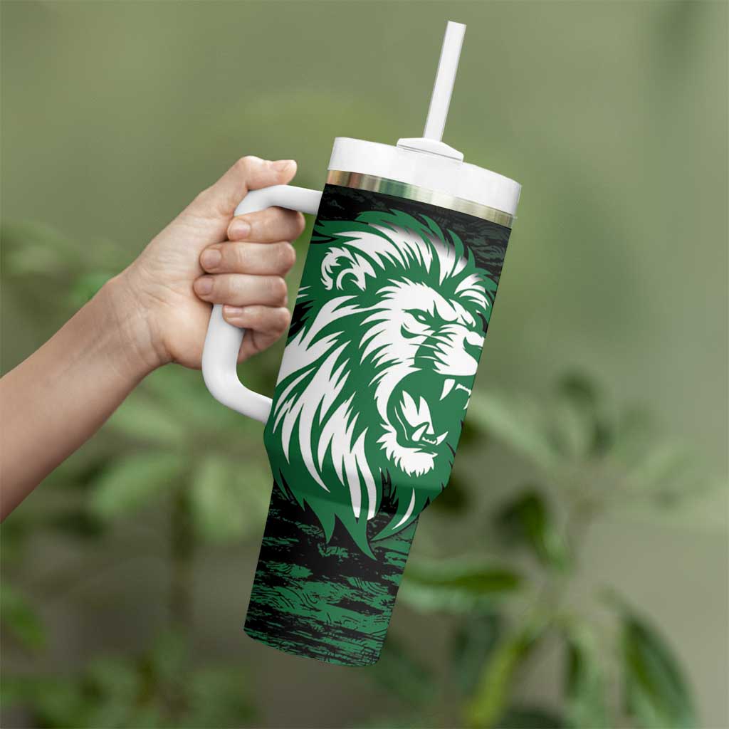 Kenya Lion Head Tumbler With Handle Flag Style - Wonder Print Shop
