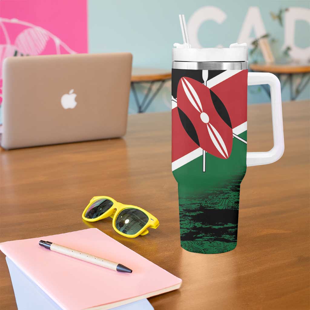 Kenya Lion Head Tumbler With Handle Flag Style - Wonder Print Shop