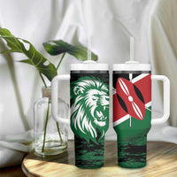 Kenya Lion Head Tumbler With Handle Flag Style - Wonder Print Shop