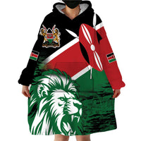 Kenya Lion Head Wearable Blanket Hoodie Flag Style - Wonder Print Shop