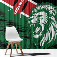 Kenya Lion Head Window Curtain Flag Style - Wonder Print Shop