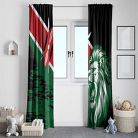 Kenya Lion Head Window Curtain Flag Style - Wonder Print Shop