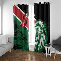 Kenya Lion Head Window Curtain Flag Style - Wonder Print Shop