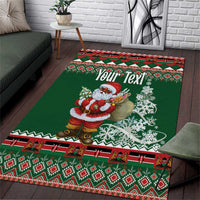 Personalized Kenya Christmas Area Rug African Santa Claus - Heri ya Krismasi - Wonder Print Shop