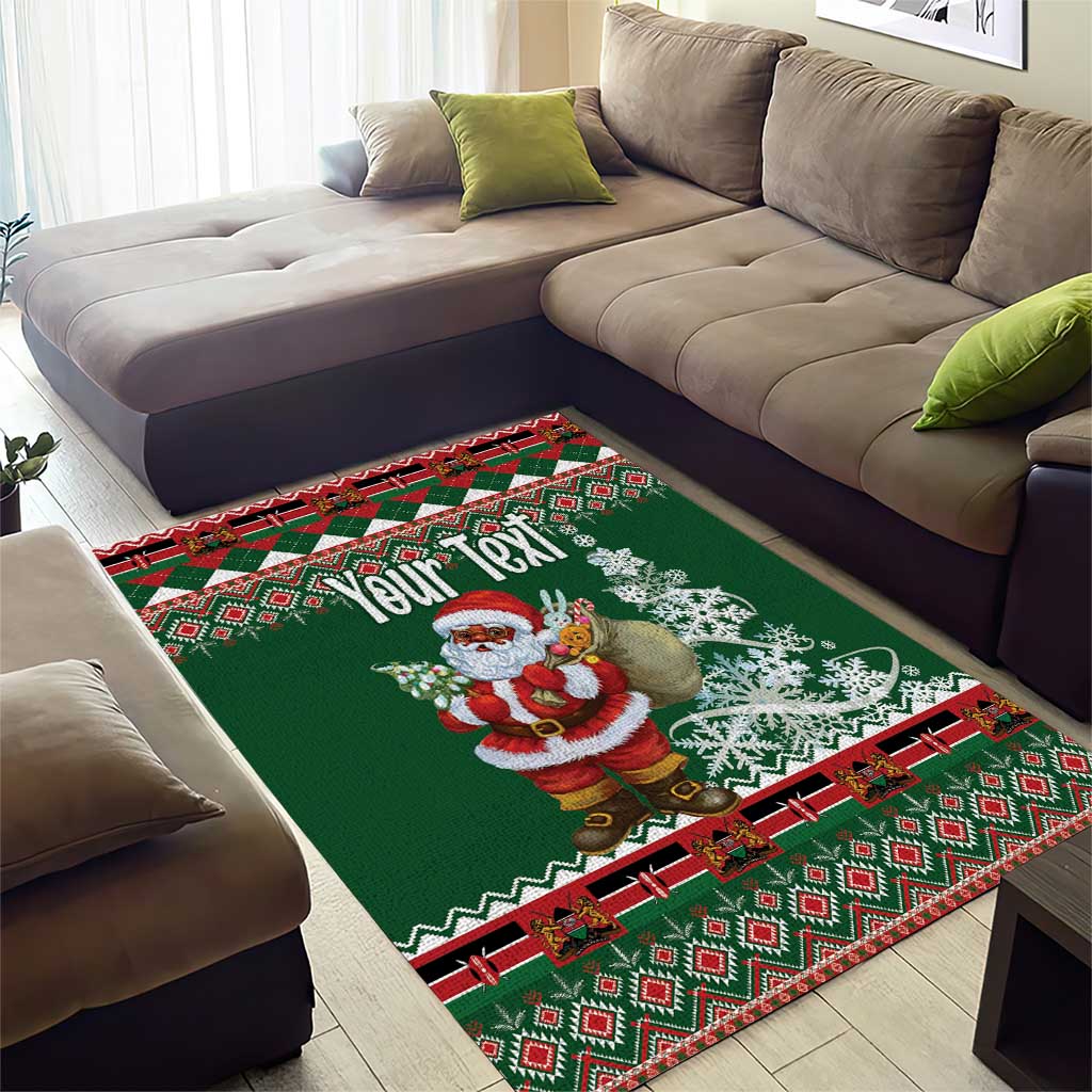 Personalized Kenya Christmas Area Rug African Santa Claus - Heri ya Krismasi - Wonder Print Shop