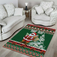 Personalized Kenya Christmas Area Rug African Santa Claus - Heri ya Krismasi - Wonder Print Shop