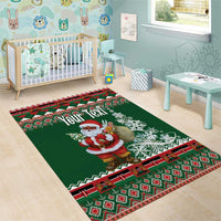 Personalized Kenya Christmas Area Rug African Santa Claus - Heri ya Krismasi - Wonder Print Shop