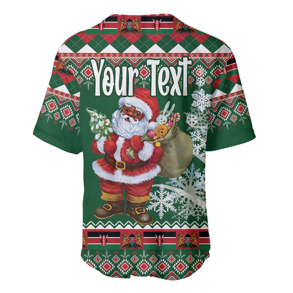 Personalized Kenya Christmas Baseball Jersey African Santa Claus - Heri ya Krismasi - Wonder Print Shop