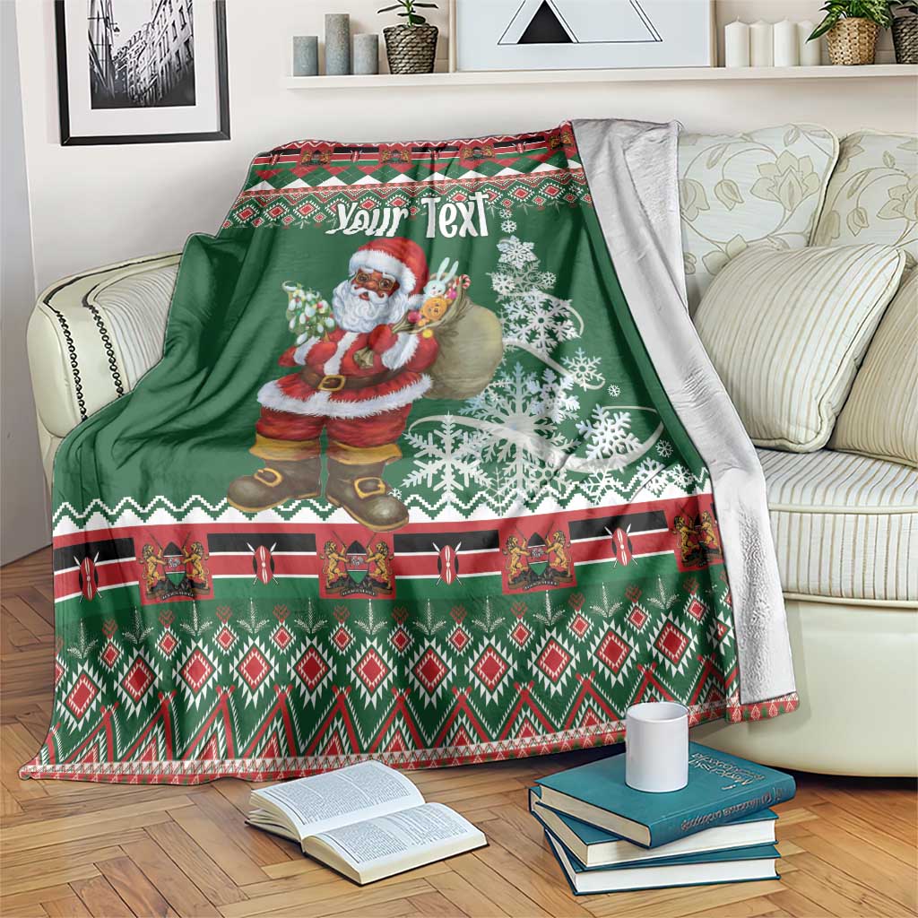 Personalized Kenya Christmas Blanket African Santa Claus - Heri ya Krismasi