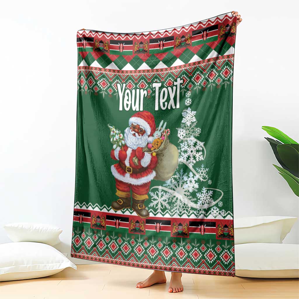 Personalized Kenya Christmas Blanket African Santa Claus - Heri ya Krismasi