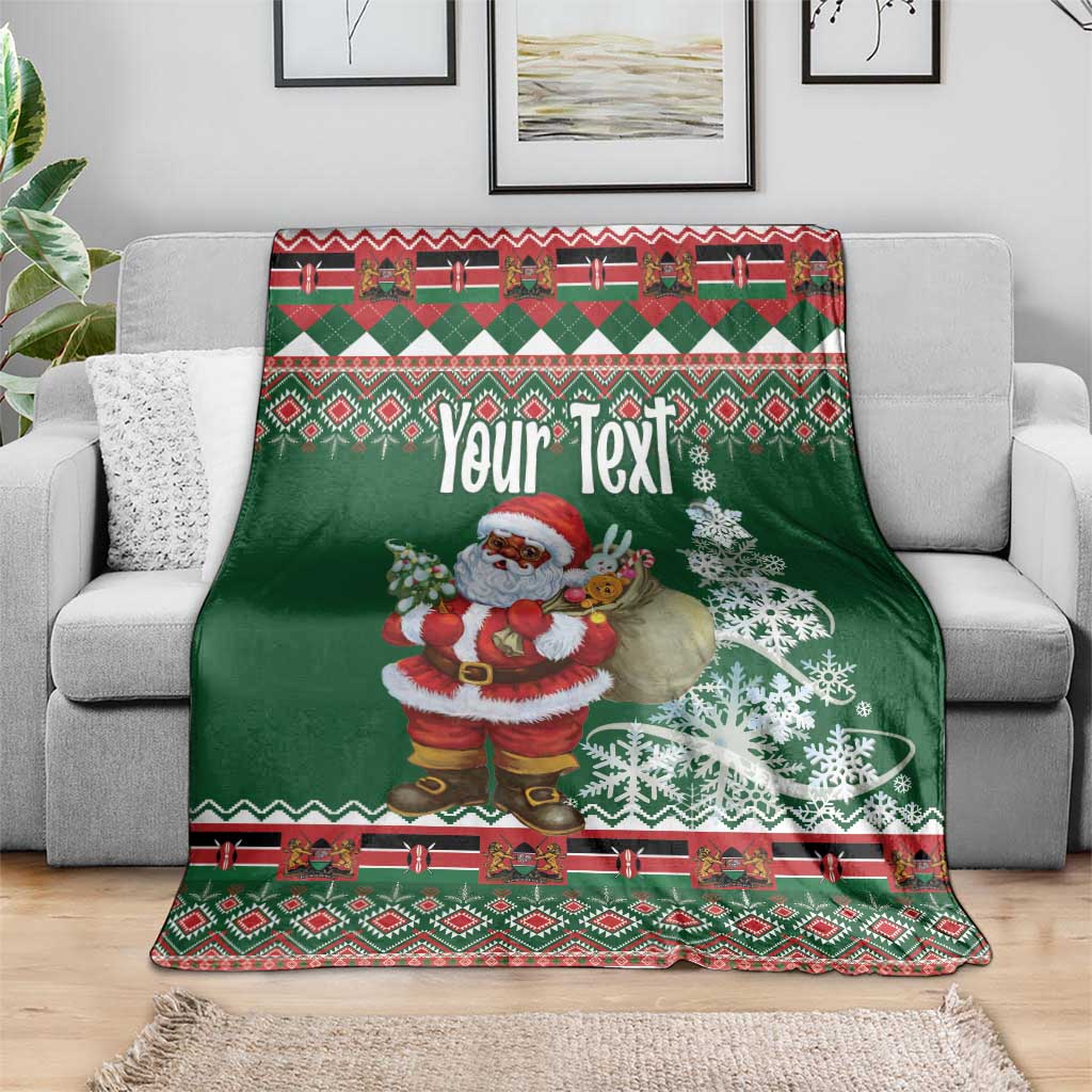 Personalized Kenya Christmas Blanket African Santa Claus - Heri ya Krismasi