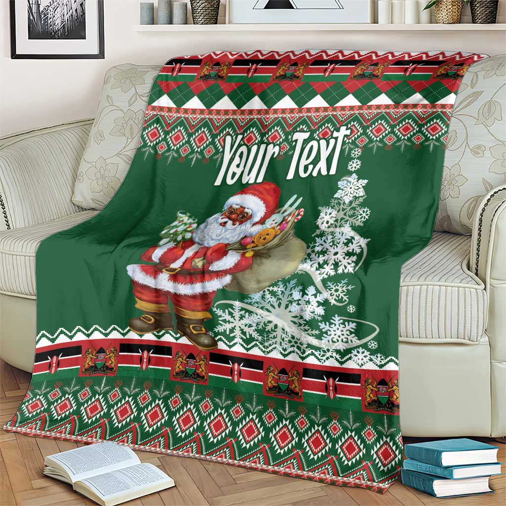 Personalized Kenya Christmas Blanket African Santa Claus - Heri ya Krismasi