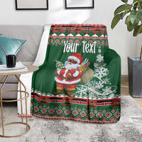 Personalized Kenya Christmas Blanket African Santa Claus - Heri ya Krismasi