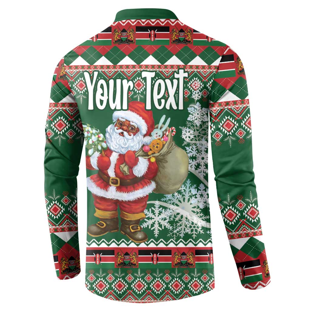 Personalized Kenya Christmas Button Sweatshirt African Santa Claus - Heri ya Krismasi - Wonder Print Shop