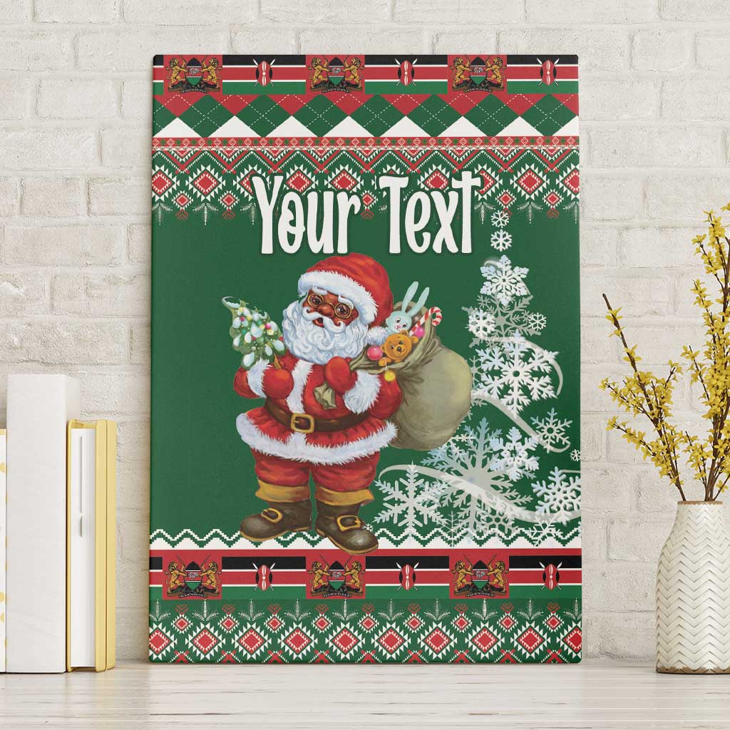 Personalized Kenya Christmas Canvas Wall Art African Santa Claus - Heri ya Krismasi - Wonder Print Shop