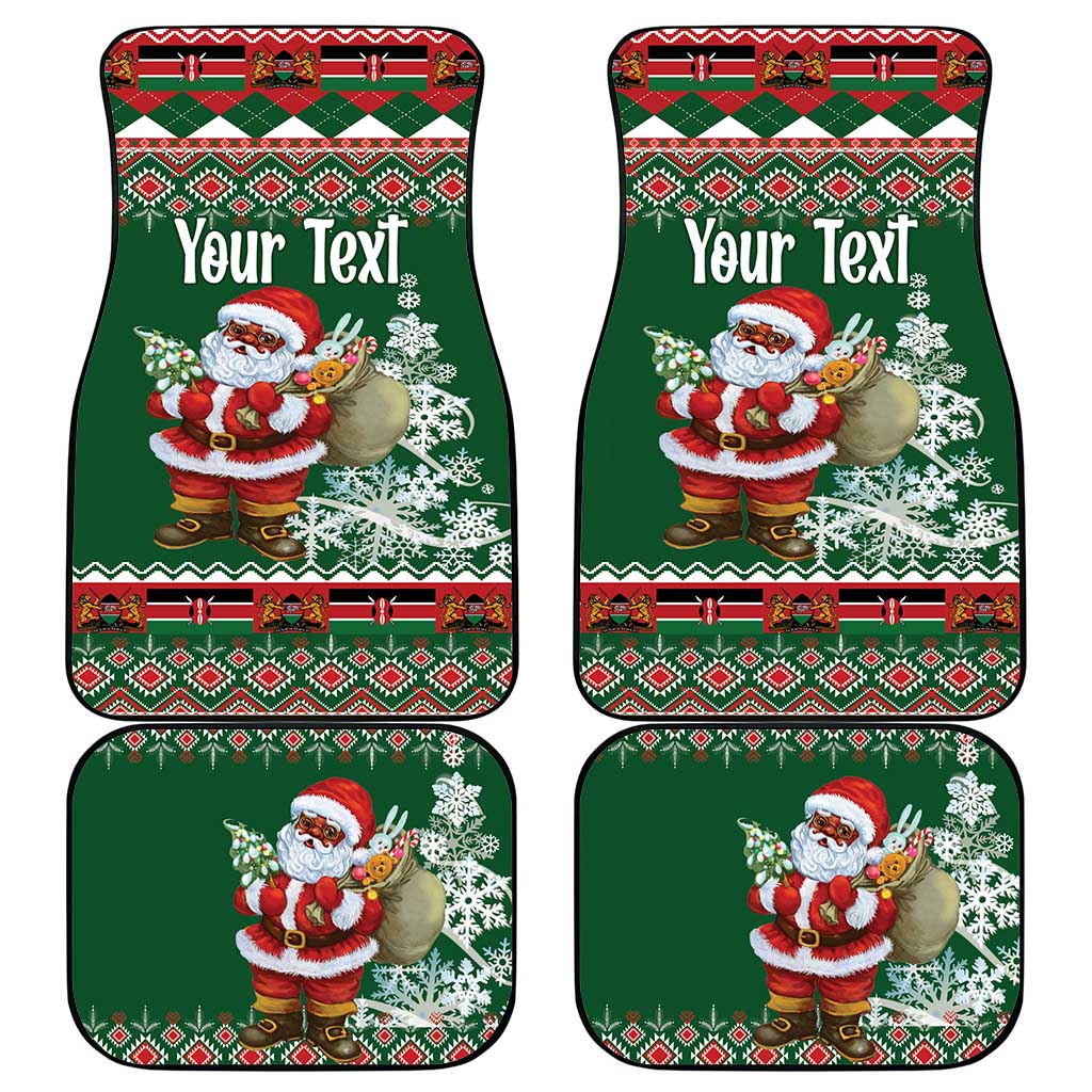 Personalized Kenya Christmas Car Mats African Santa Claus - Heri ya Krismasi - Wonder Print Shop