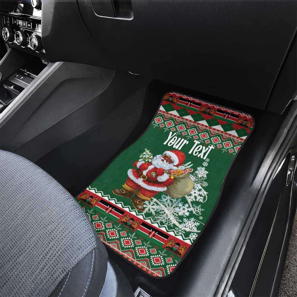 Personalized Kenya Christmas Car Mats African Santa Claus - Heri ya Krismasi - Wonder Print Shop
