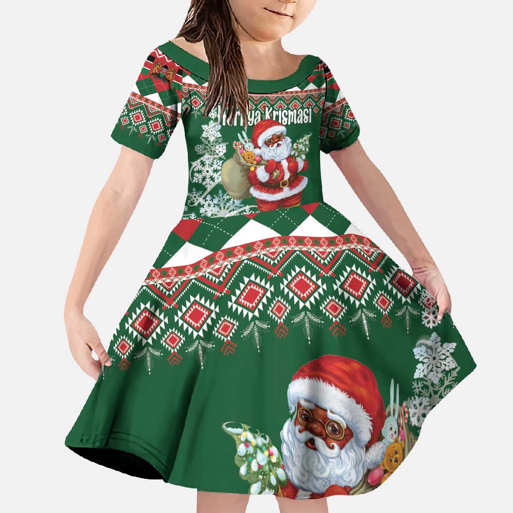 Personalized Kenya Christmas Family Matching Long Sleeve Bodycon Dress and Hawaiian Shirt African Santa Claus - Heri ya Krismasi - Wonder Print Shop