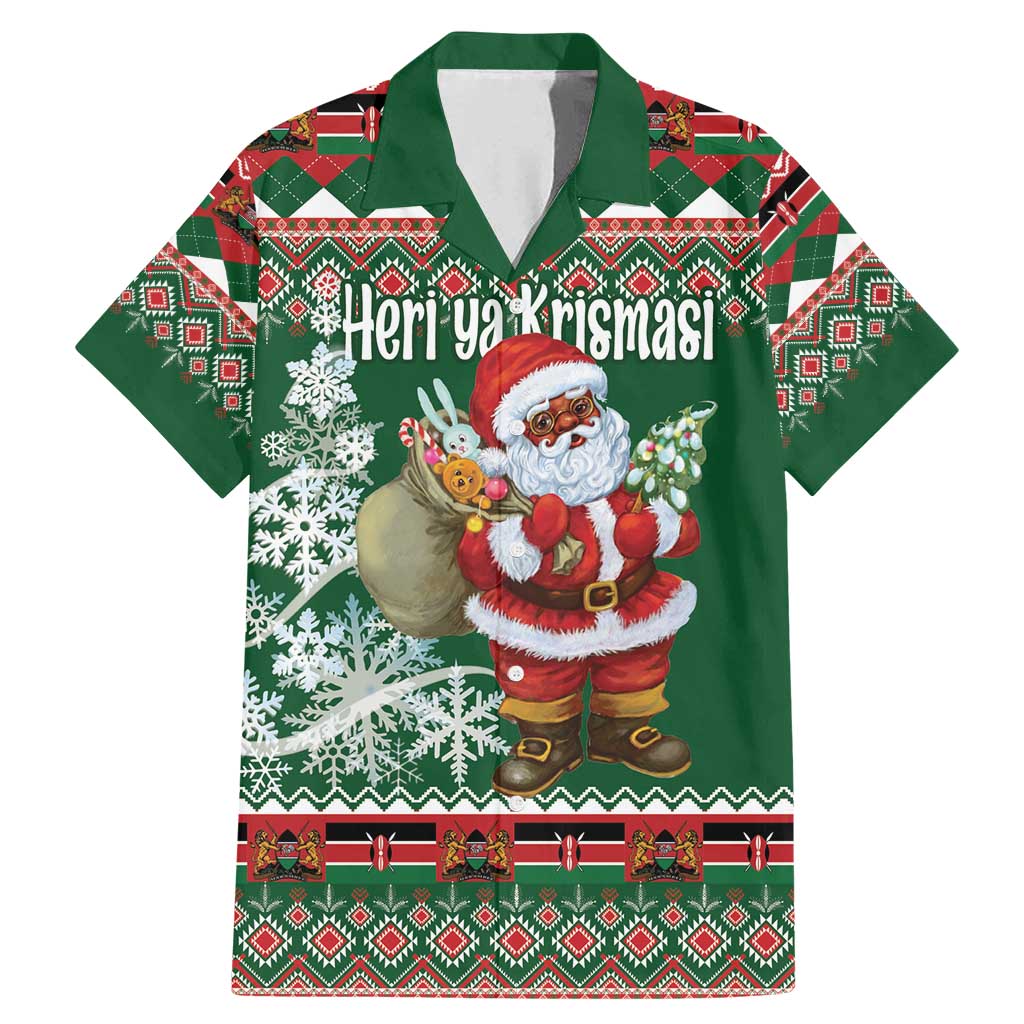 Personalized Kenya Christmas Family Matching Mermaid Dress and Hawaiian Shirt African Santa Claus - Heri ya Krismasi - Wonder Print Shop