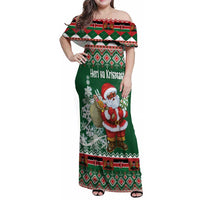 Personalized Kenya Christmas Family Matching Off Shoulder Maxi Dress and Hawaiian Shirt African Santa Claus - Heri ya Krismasi - Wonder Print Shop