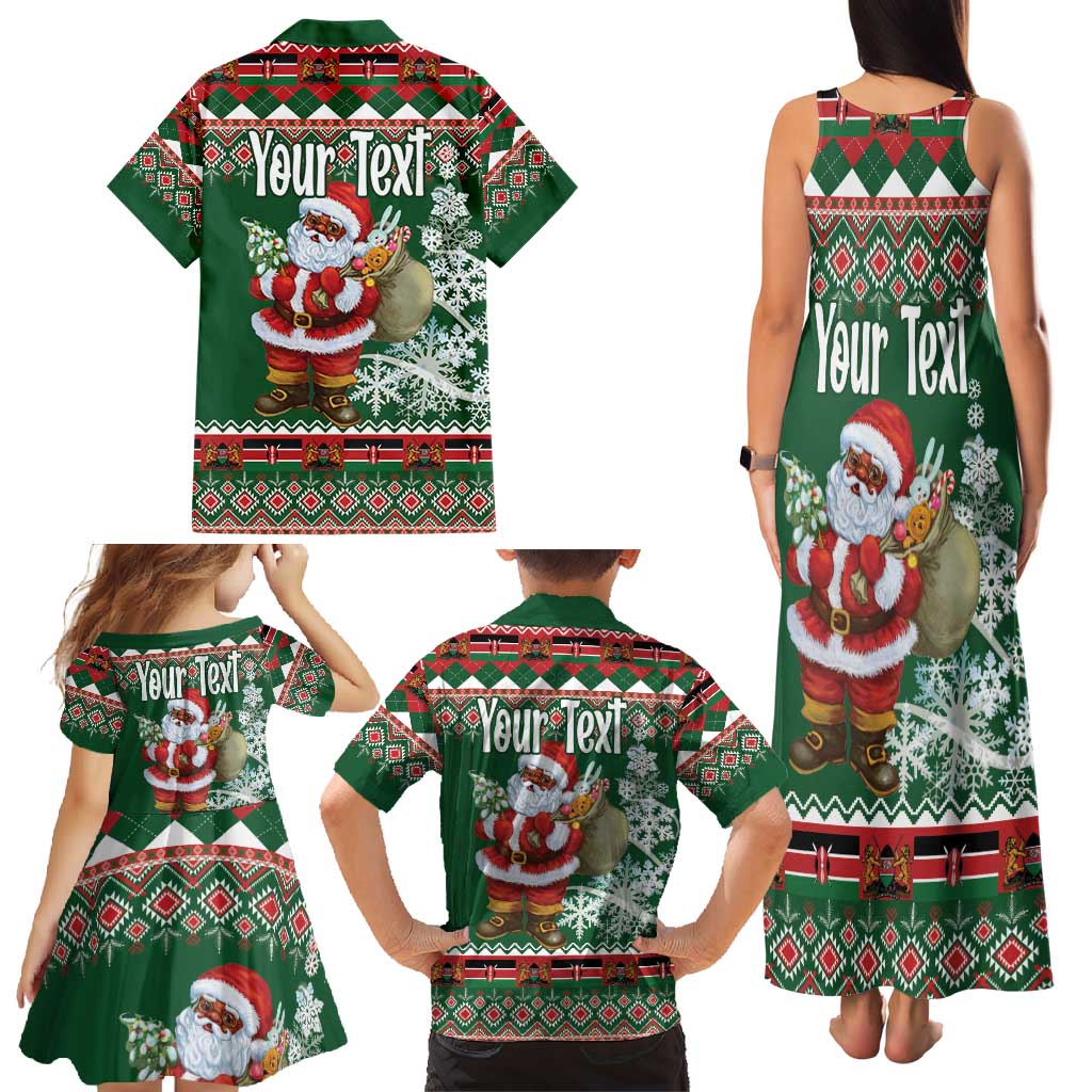 Personalized Kenya Christmas Family Matching Tank Maxi Dress and Hawaiian Shirt African Santa Claus - Heri ya Krismasi - Wonder Print Shop