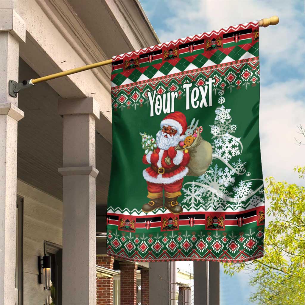 Personalized Kenya Christmas Garden Flag African Santa Claus - Heri ya Krismasi - Wonder Print Shop