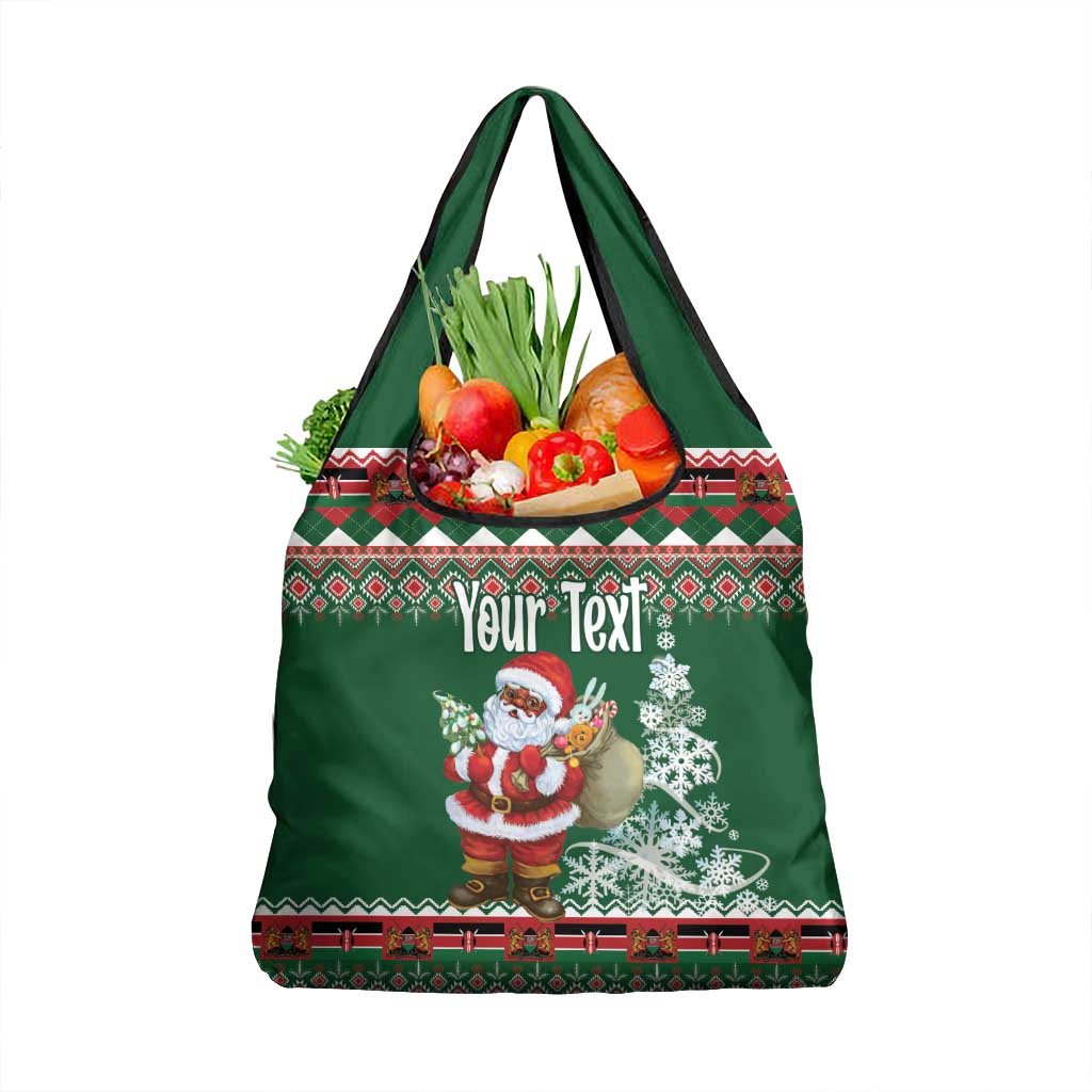 Personalized Kenya Christmas Grocery Bag African Santa Claus - Heri ya Krismasi