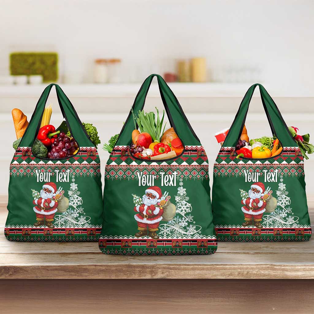 Personalized Kenya Christmas Grocery Bag African Santa Claus - Heri ya Krismasi