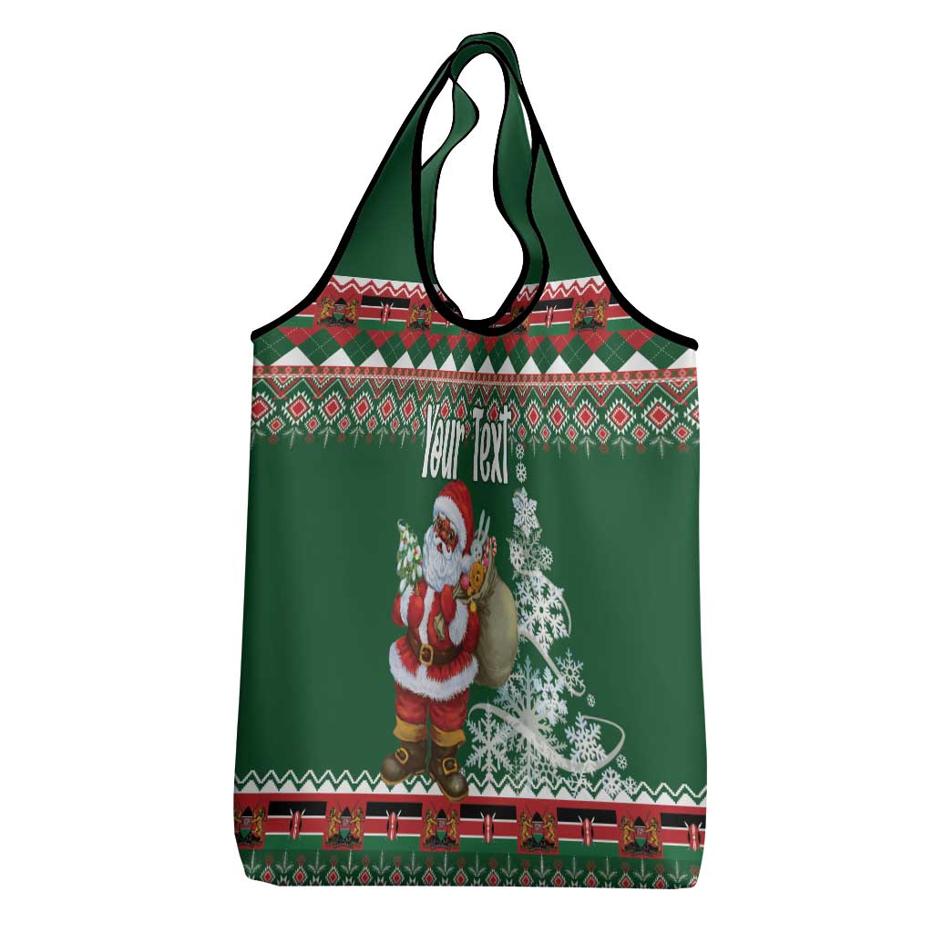 Personalized Kenya Christmas Grocery Bag African Santa Claus - Heri ya Krismasi