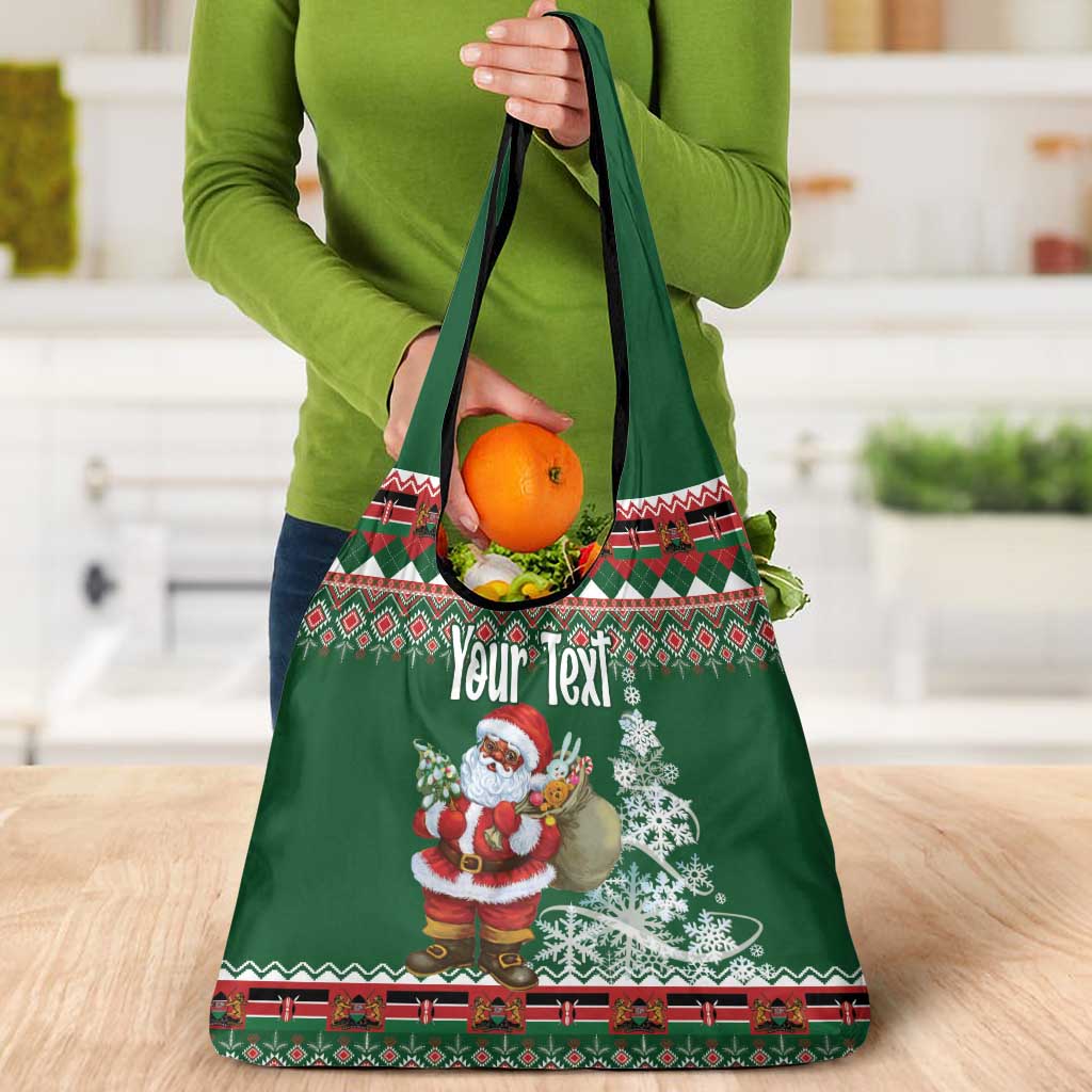 Personalized Kenya Christmas Grocery Bag African Santa Claus - Heri ya Krismasi