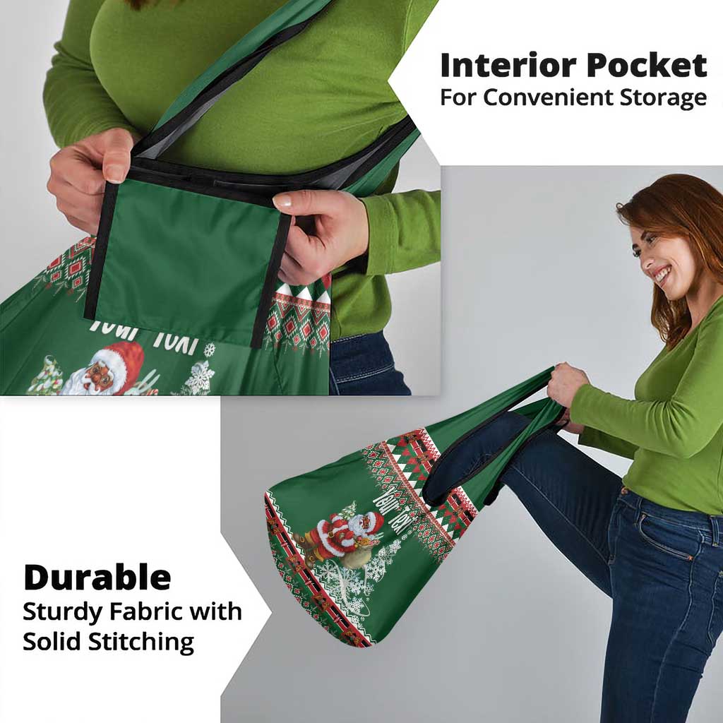 Personalized Kenya Christmas Grocery Bag African Santa Claus - Heri ya Krismasi