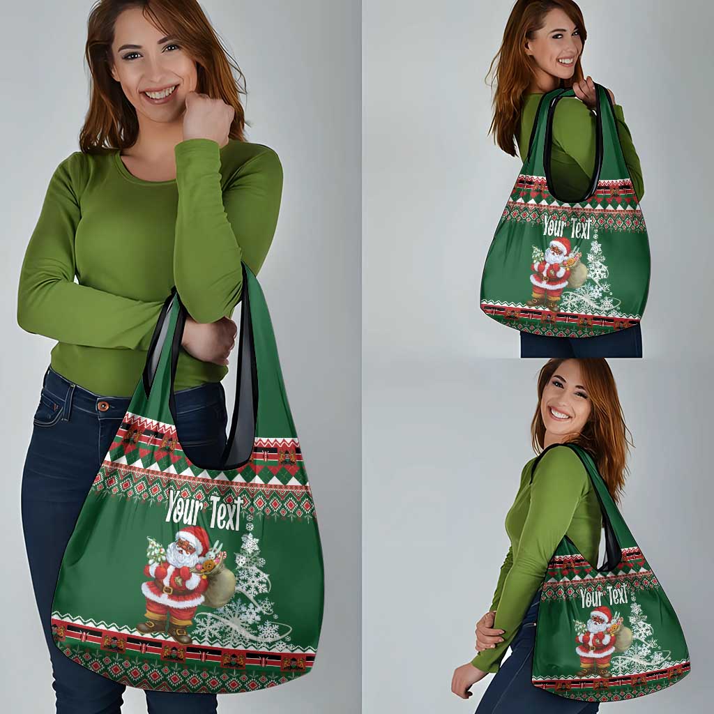 Personalized Kenya Christmas Grocery Bag African Santa Claus - Heri ya Krismasi