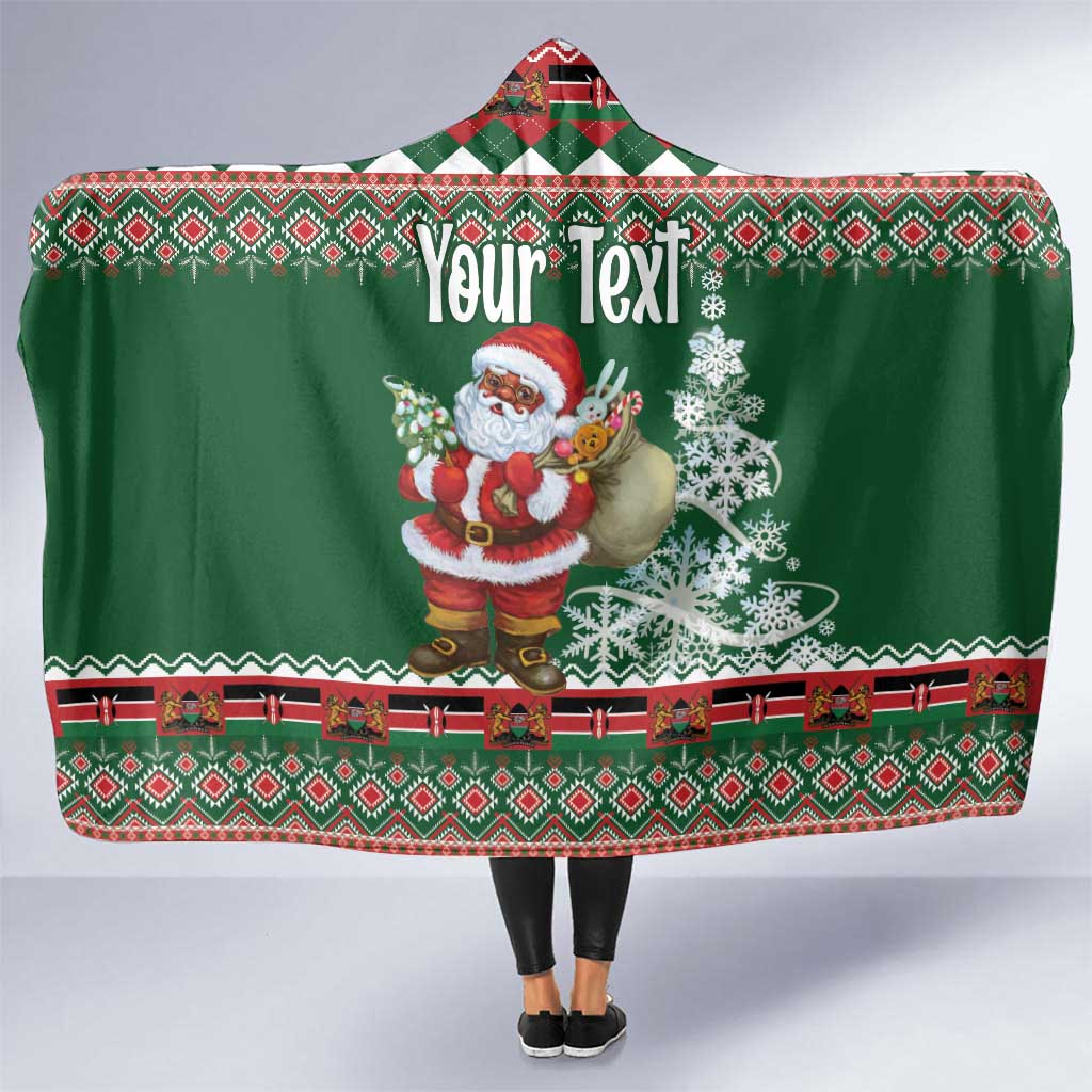 Personalized Kenya Christmas Hooded Blanket African Santa Claus - Heri ya Krismasi
