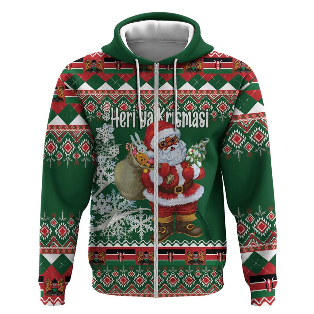 Personalized Kenya Christmas Hoodie African Santa Claus - Heri ya Krismasi - Wonder Print Shop