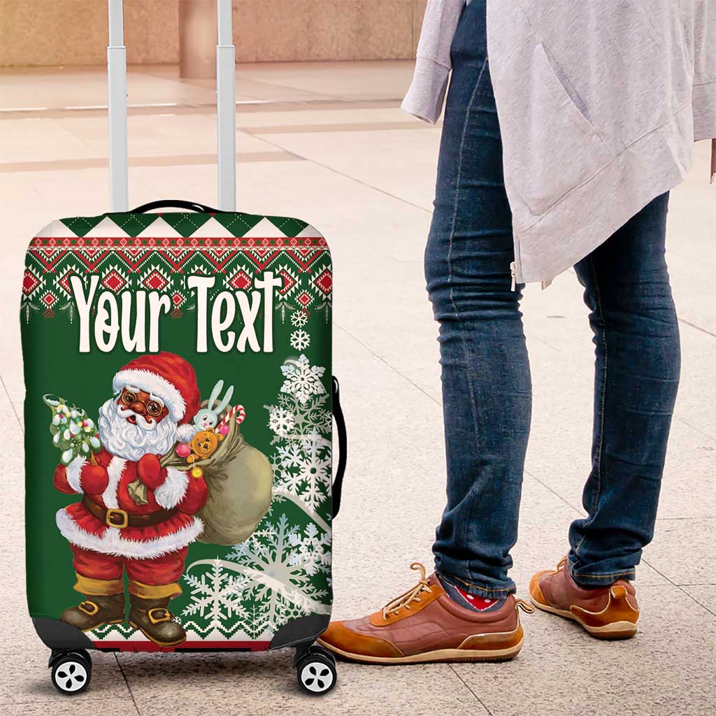 Personalized Kenya Christmas Luggage Cover African Santa Claus - Heri ya Krismasi - Wonder Print Shop