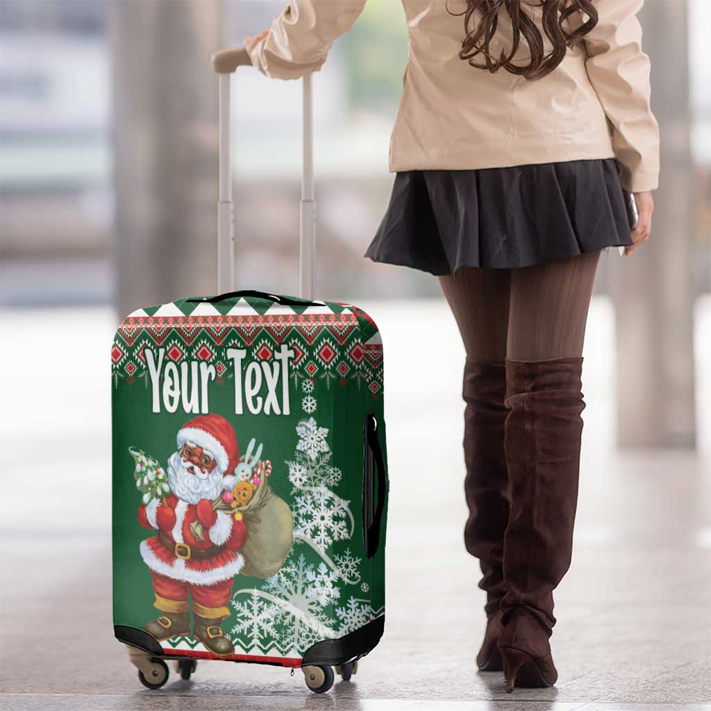 Personalized Kenya Christmas Luggage Cover African Santa Claus - Heri ya Krismasi - Wonder Print Shop