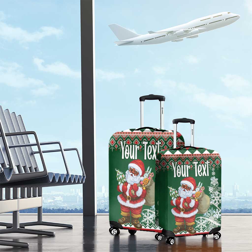 Personalized Kenya Christmas Luggage Cover African Santa Claus - Heri ya Krismasi - Wonder Print Shop