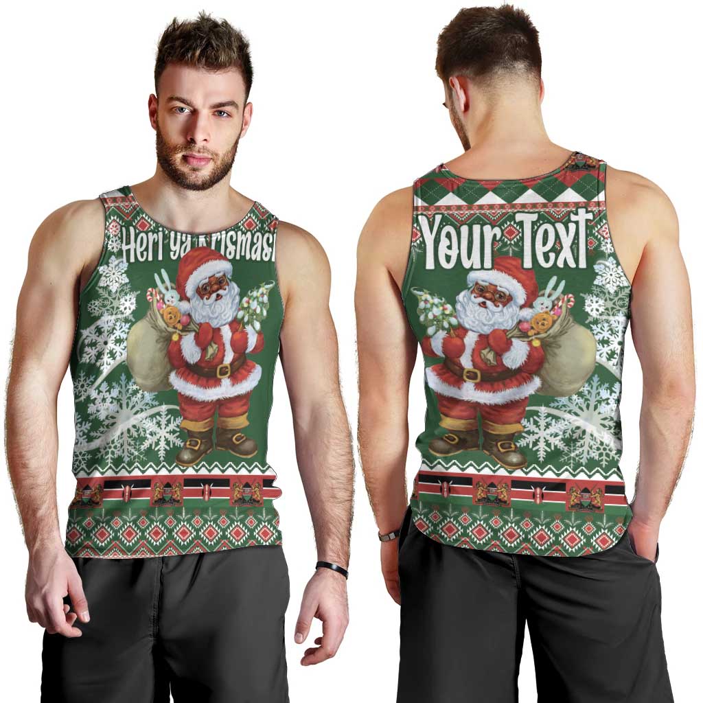 Personalized Kenya Christmas Men Tank Top African Santa Claus - Heri ya Krismasi - Wonder Print Shop
