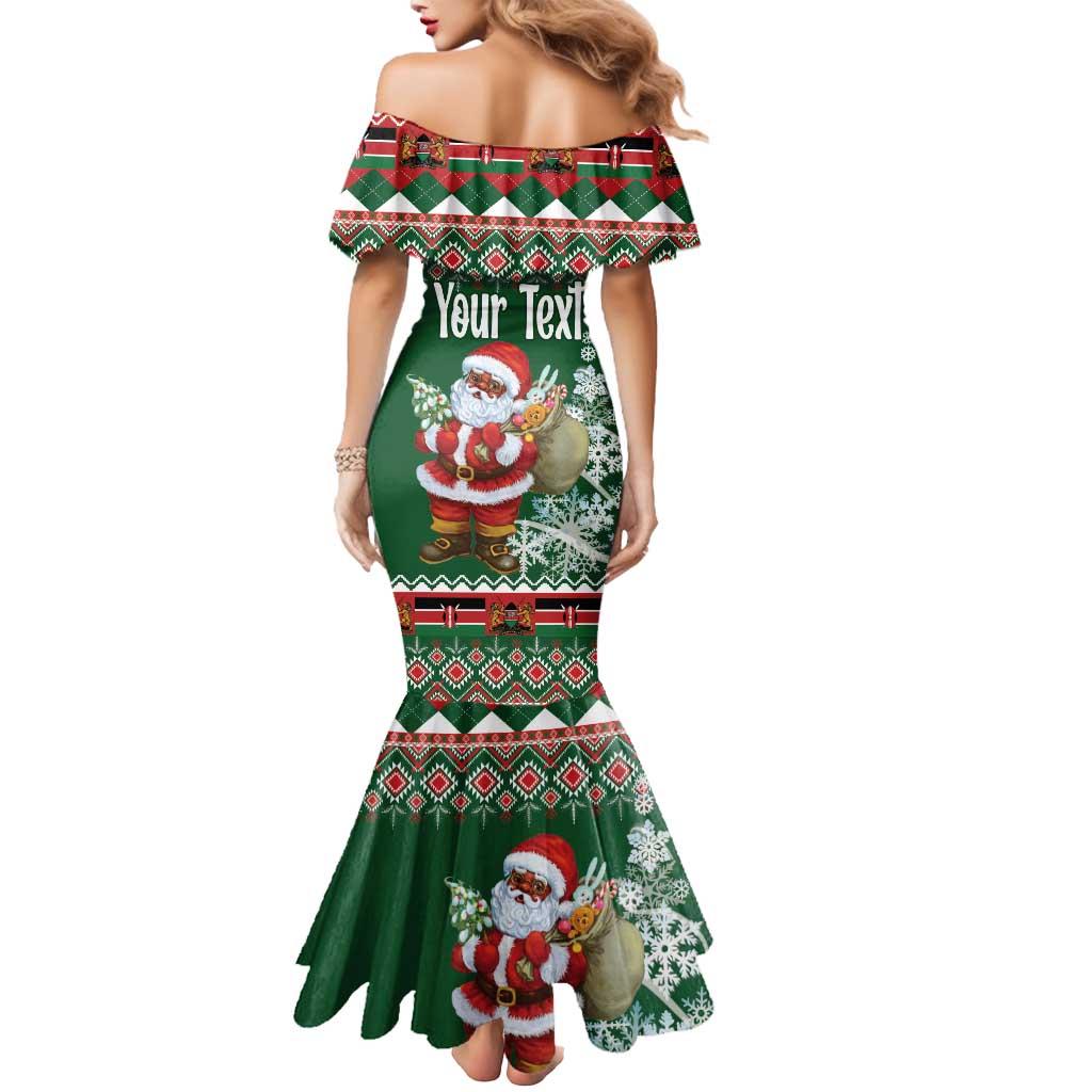Personalized Kenya Christmas Mermaid Dress African Santa Claus - Heri ya Krismasi - Wonder Print Shop