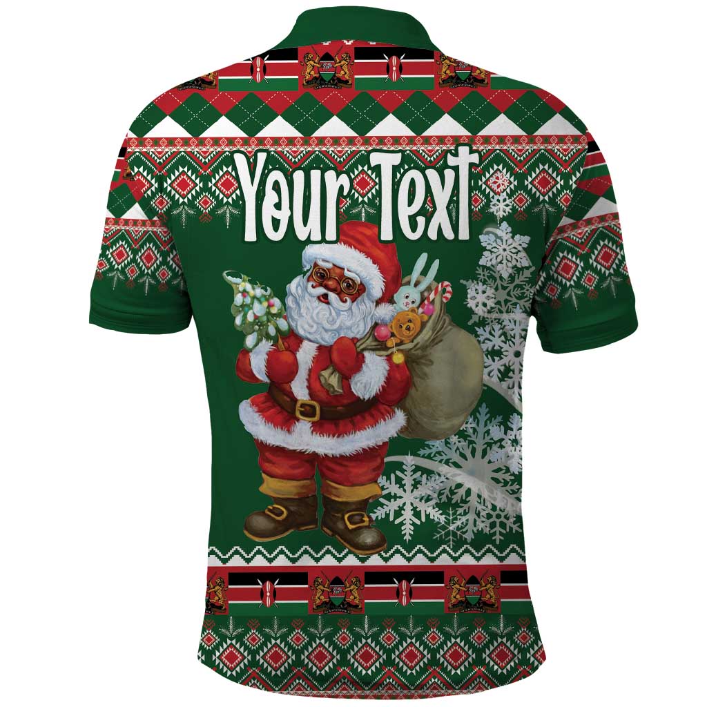 Personalized Kenya Christmas Polo Shirt African Santa Claus - Heri ya Krismasi - Wonder Print Shop