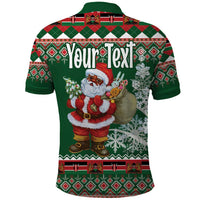 Personalized Kenya Christmas Polo Shirt African Santa Claus - Heri ya Krismasi - Wonder Print Shop