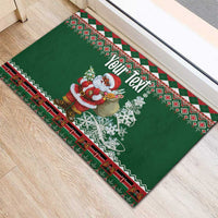 Personalized Kenya Christmas Rubber Doormat African Santa Claus - Heri ya Krismasi - Wonder Print Shop