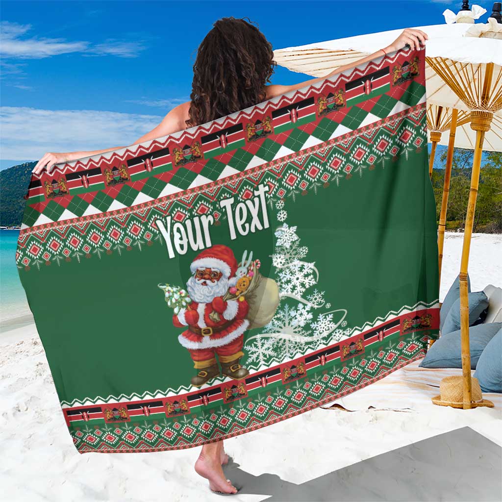 Personalized Kenya Christmas Sarong African Santa Claus - Heri ya Krismasi - Wonder Print Shop