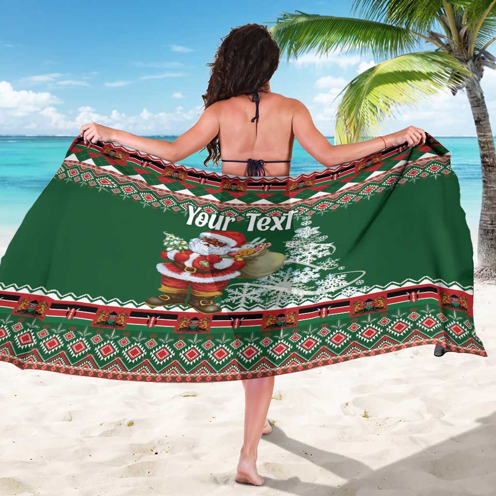 Personalized Kenya Christmas Sarong African Santa Claus - Heri ya Krismasi - Wonder Print Shop